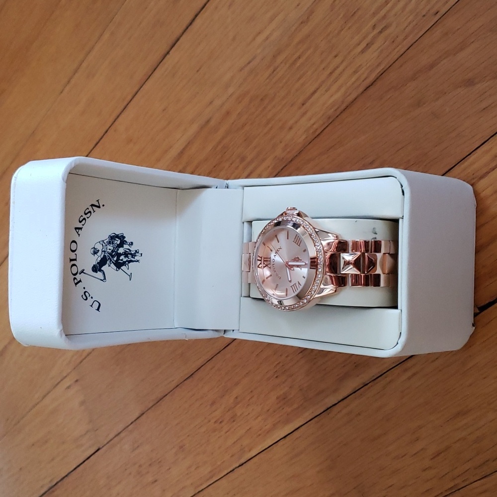 NWT U.S. Polo Assn. Rose Gold Watch